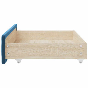 Blaue Bettschubladen mit Samt, 2er-Set