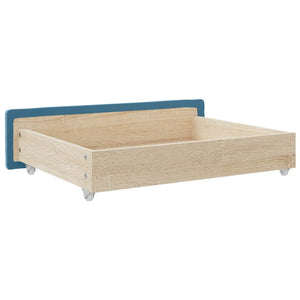 Blaue Bettschubladen mit Samt, 2er-Set