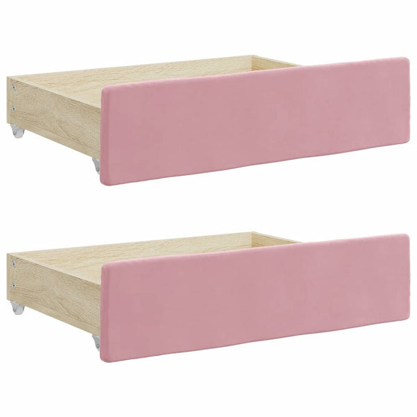 Bettschubladen Rosa Samt, 2er-Set