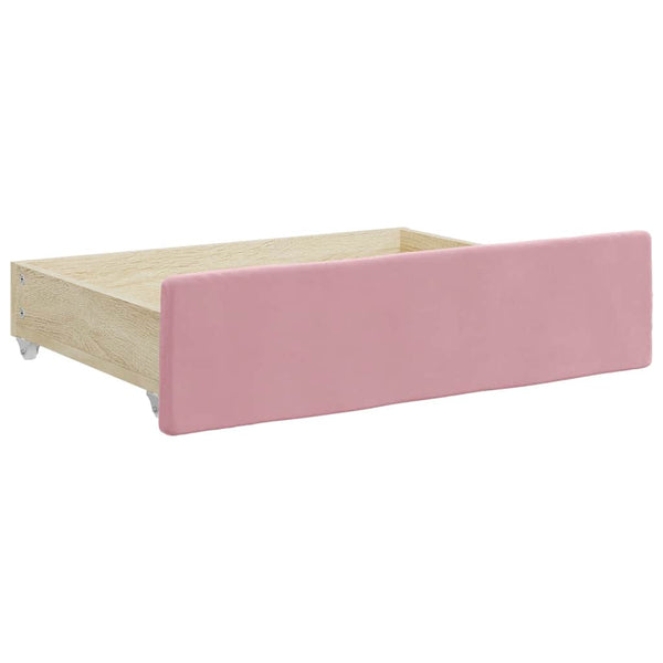 Bettschubladen Rosa Samt, 2er-Set