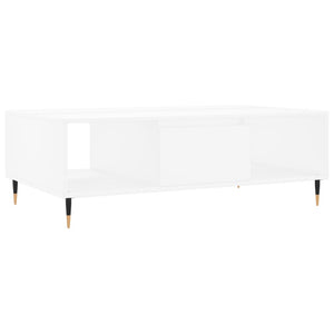 Weißer Couchtisch mit Stauraum, 104 cm