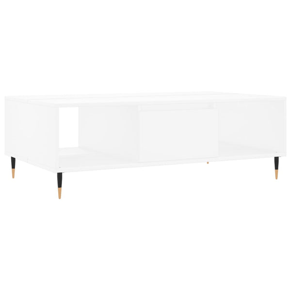 Weißer Couchtisch mit Stauraum, 104 cm