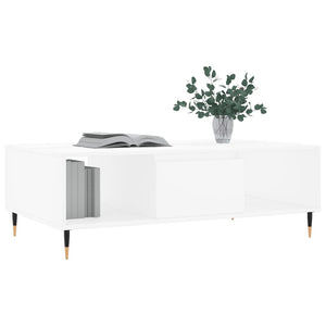 Weißer Couchtisch mit Stauraum, 104 cm