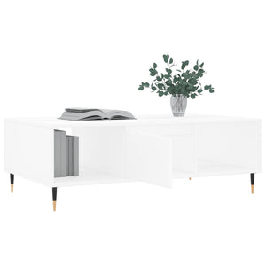 Weißer Couchtisch mit Stauraum, 104 cm