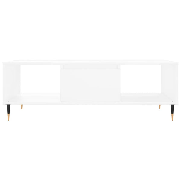 Weißer Couchtisch mit Stauraum, 104 cm