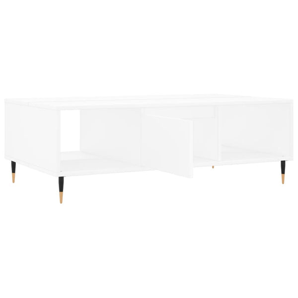 Weißer Couchtisch mit Stauraum, 104 cm