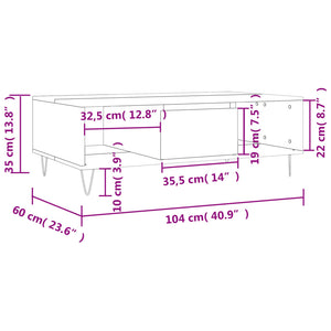 Couchtisch Braun Eichenoptik 104 cm