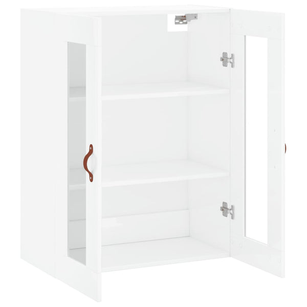 Hochglanz-Wandschrank Weiß 69,5x34x90 cm