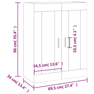 Wandschrank Räuchereiche 69,5x34x90 cm