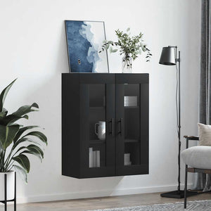Schwarzer Wandschrank 69,5x34x90 cm