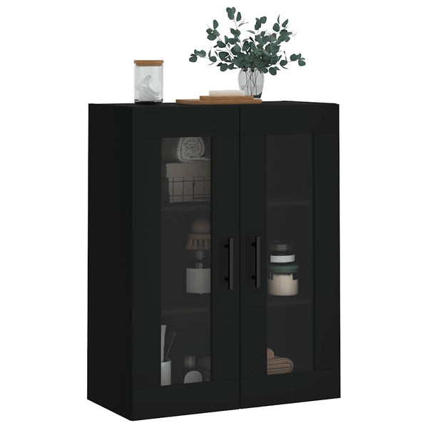 Schwarzer Wandschrank 69,5x34x90 cm