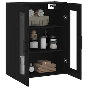 Schwarzer Wandschrank 69,5x34x90 cm