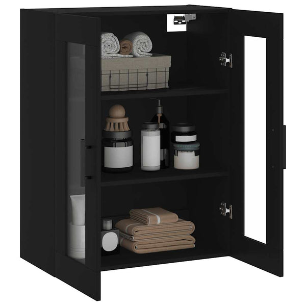 Schwarzer Wandschrank 69,5x34x90 cm