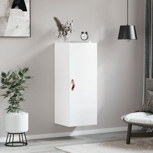 Hochglanz Weiß Wandschrank 34,5x34x90 cm