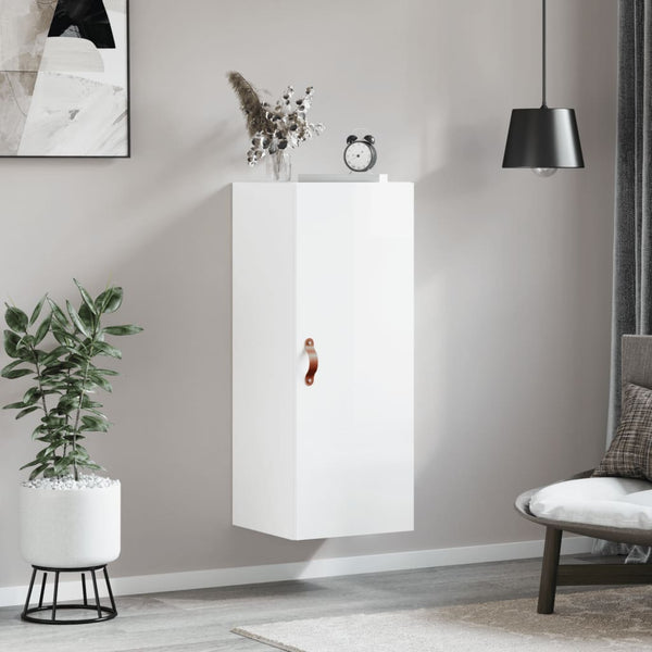 Hochglanz Weiß Wandschrank 34,5x34x90 cm