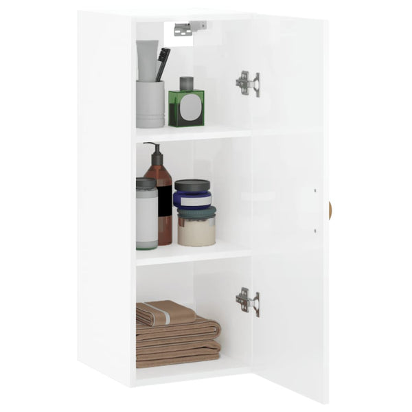 Hochglanz Weiß Wandschrank 34,5x34x90 cm