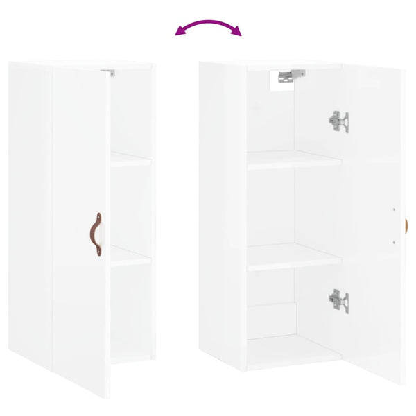 Hochglanz Weiß Wandschrank 34,5x34x90 cm