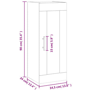 Weißer Wandschrank 34,5x34x90 cm