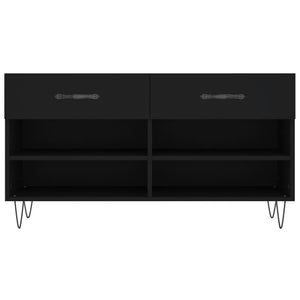 Schuhbank Schwarz mit Stauraum 102 cm
