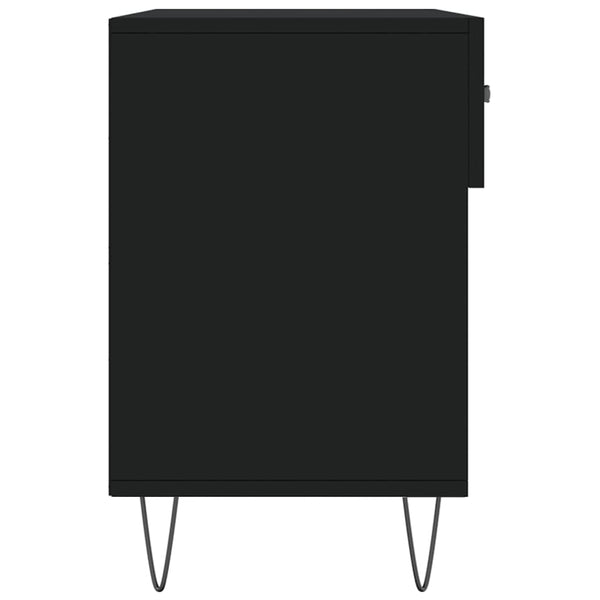 Schuhbank Schwarz mit Stauraum 102 cm