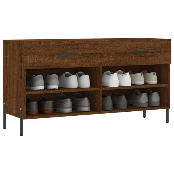 Schuhbank Braun Eichen-Optik mit Stauraum