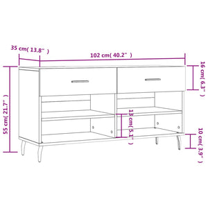 Schuhbank Sonoma Eiche 102x35x55 cm