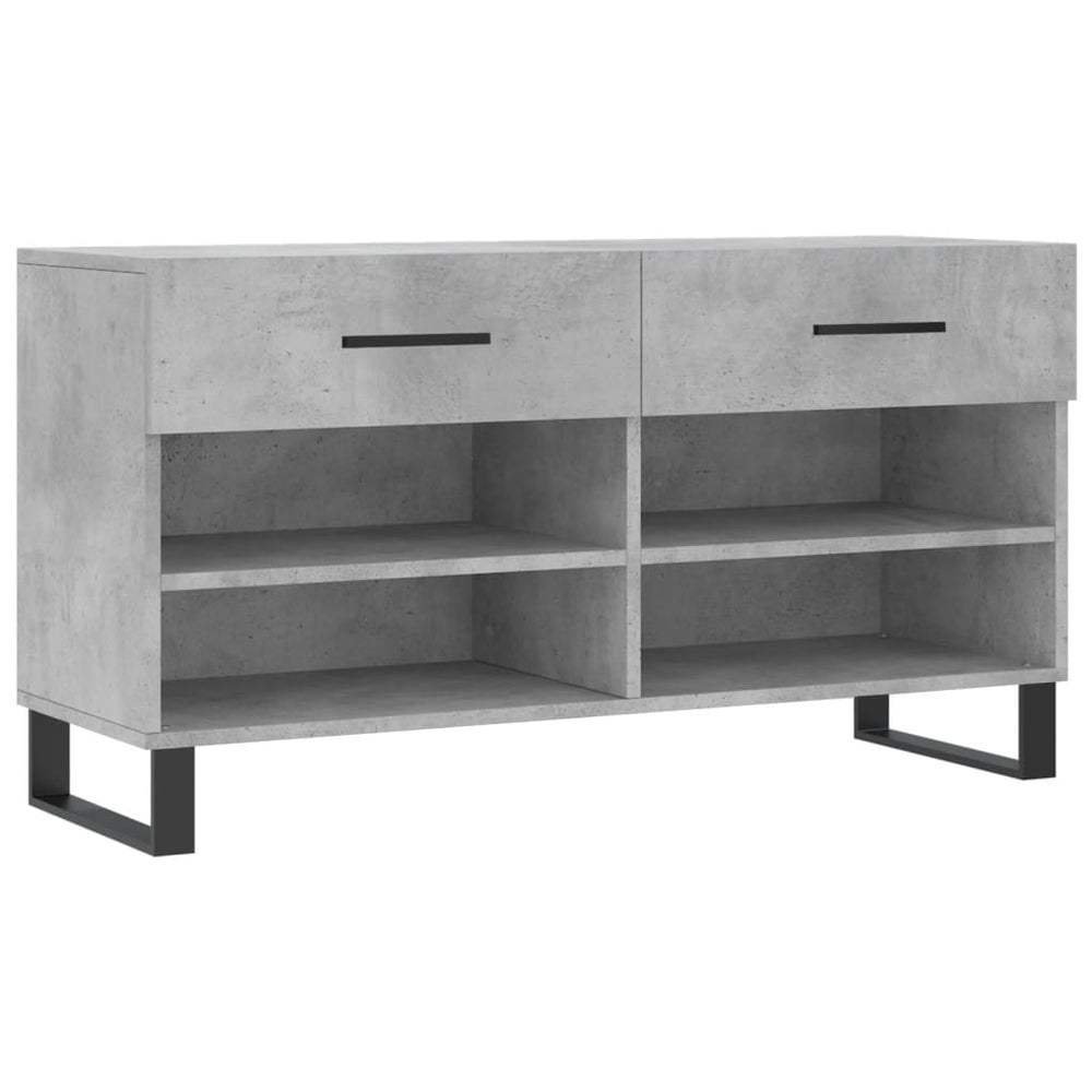 vidaXL Banc à chaussures gris béton 102x35x55 cm en bois d'ingénierie