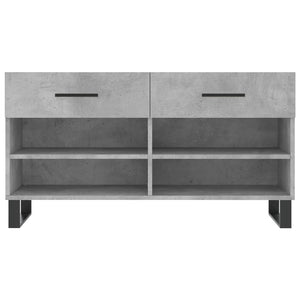Schuhbank Betongrau mit Stauraum