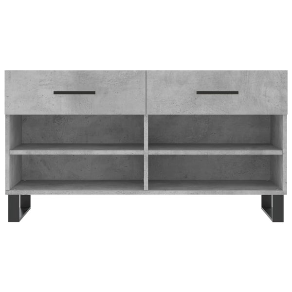 Schuhbank Betongrau mit Stauraum