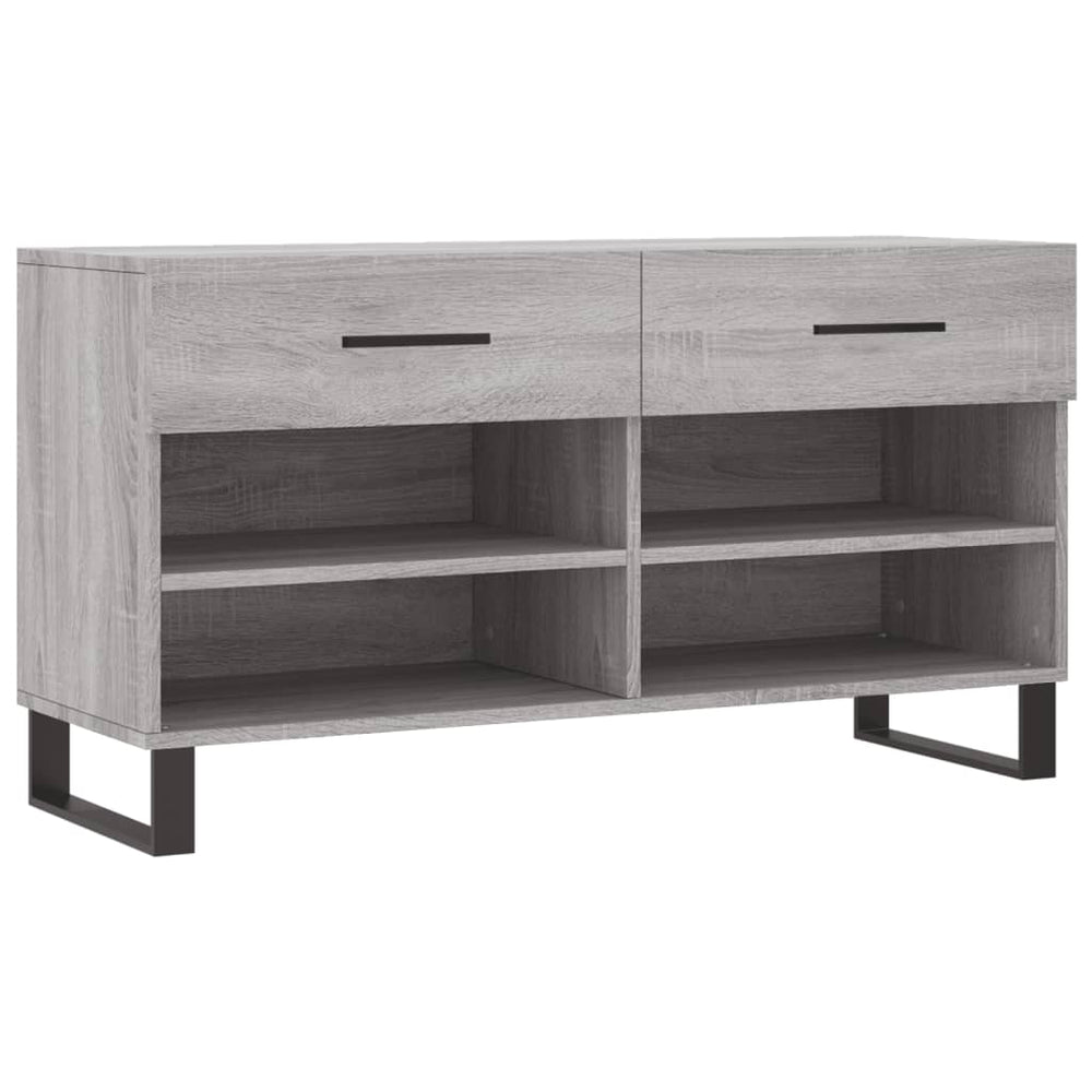 vidaXL Banc à chaussures gris Sonoma 102x35x55 cm en bois d'ingénierie