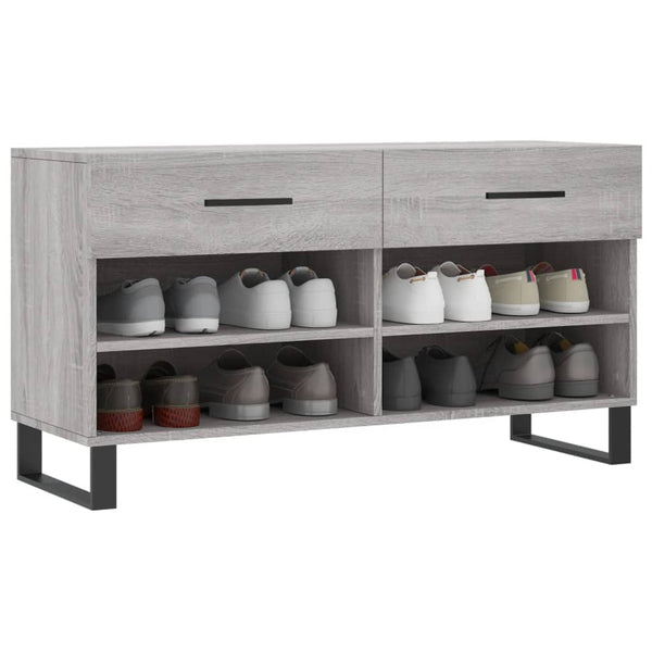 Schuhbank Grau Sonoma mit Stauraum