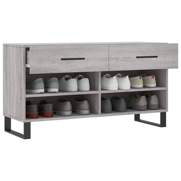 Schuhbank Grau Sonoma mit Stauraum