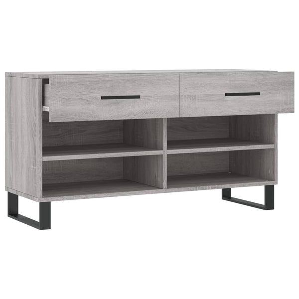 Schuhbank Grau Sonoma mit Stauraum