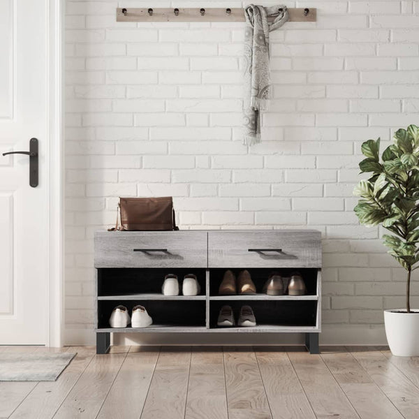 Schuhbank Grau Sonoma mit Stauraum