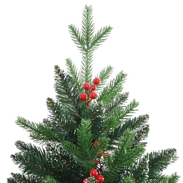 vidaXL Sapin de Noël artificiel pliable avec baies rouges 150 cm