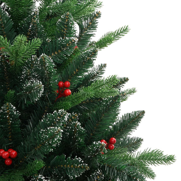vidaXL Sapin de Noël artificiel pliable avec baies rouges 150 cm