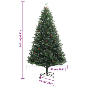 Klappbarer Weihnachtsbaum mit Beeren 240cm