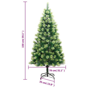 vidaXL Sapin de Noël Artificiel Pliant avec Support 150 cm