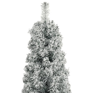 vidaXL Sapin de Noël Slim enneigé avec support 270 cm PVC