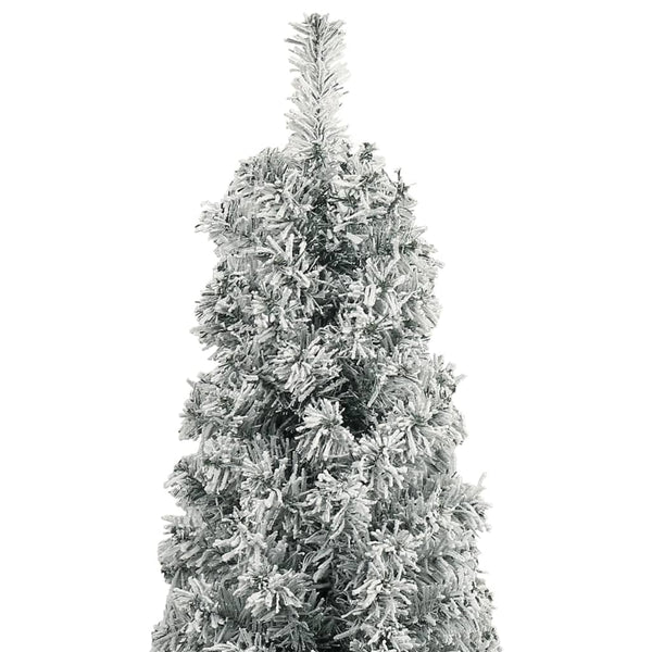 vidaXL Sapin de Noël Slim enneigé avec support 270 cm PVC