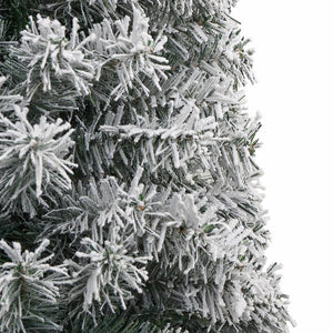 vidaXL Sapin de Noël Slim enneigé avec support 270 cm PVC