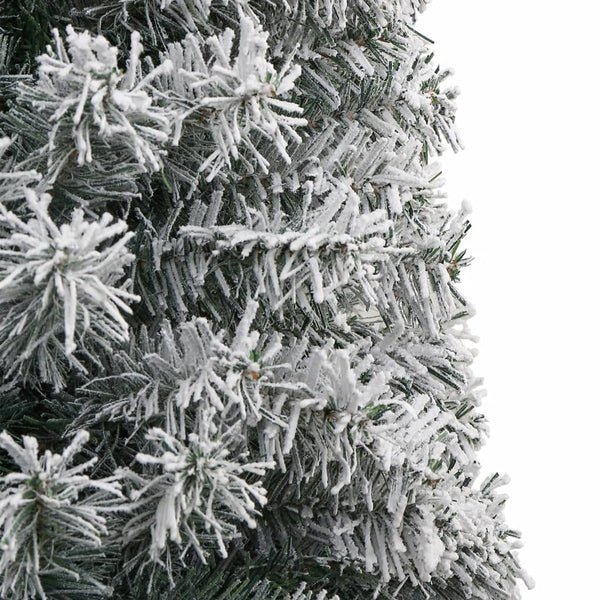 vidaXL Sapin de Noël Slim enneigé avec support 270 cm PVC