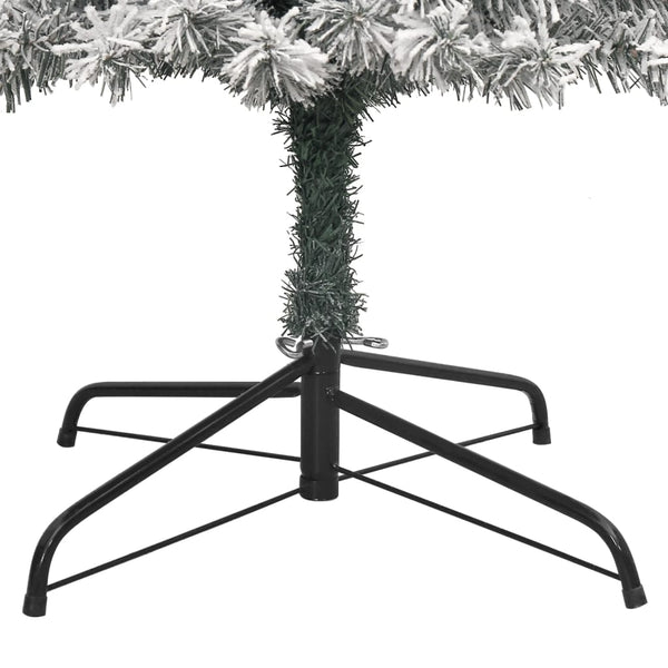 vidaXL Sapin de Noël Slim enneigé avec support 270 cm PVC