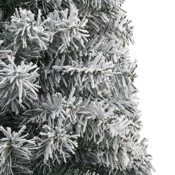 vidaXL Sapin de Noël Slim avec support floqué 300 cm PVC