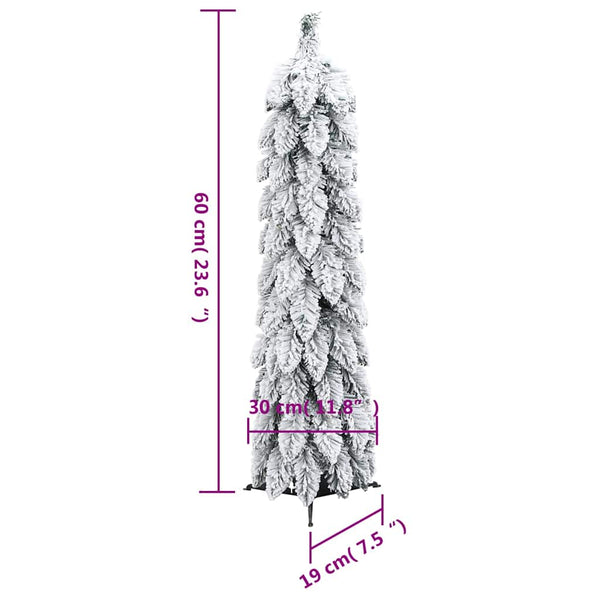 vidaXL Sapin de Noël artificiel éclairage et neige 30 LED 60 cm