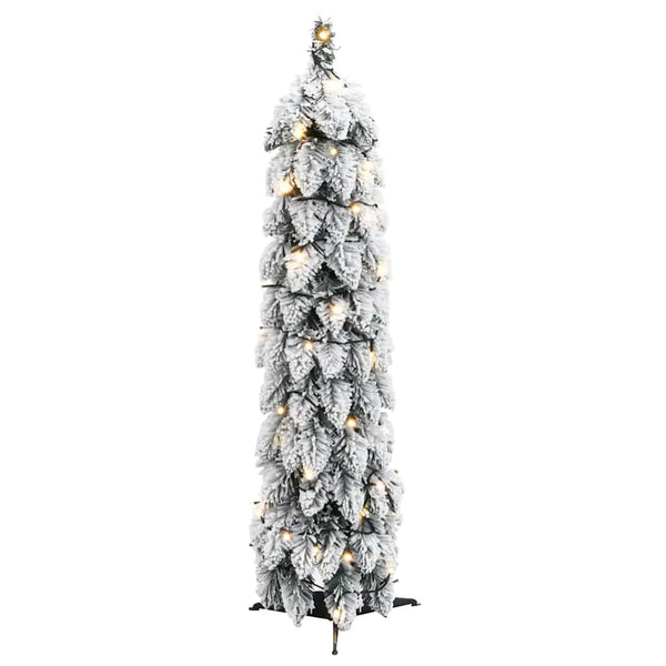 vidaXL Sapin de Noël artificiel éclairage et neige 45 LED 90 cm