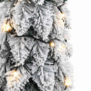 vidaXL Sapin de Noël artificiel éclairage et neige 45 LED 90 cm