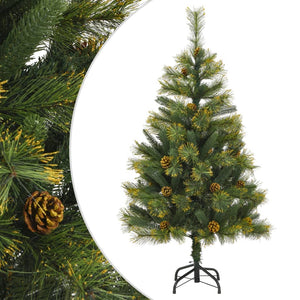 vidaXL Sapin de Noël artificiel pliable avec pommes de pin 150 cm