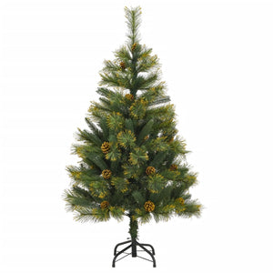 vidaXL Sapin de Noël artificiel pliable avec pommes de pin 150 cm