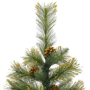 vidaXL Sapin de Noël artificiel pliable avec pommes de pin 150 cm